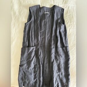 Linenfox Charcoal Linen Vest